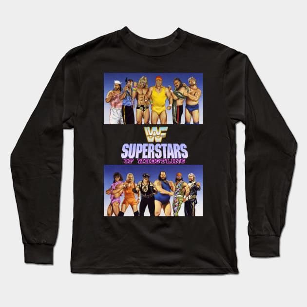 Superstars of Wrestling Long Sleeve T-Shirt by Meat Beat